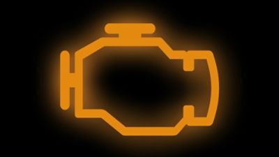 Check engine outlet warning light